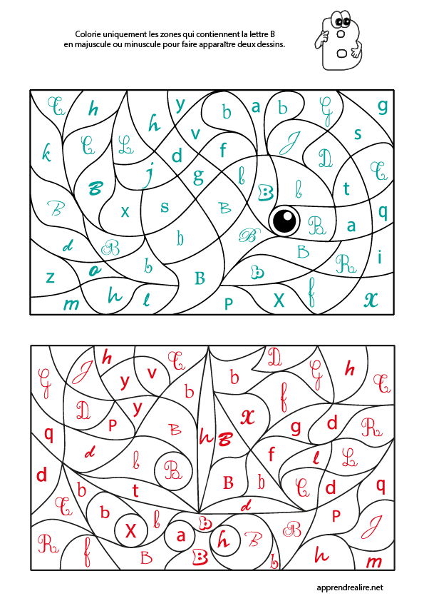 Coloriage Magique, Lettre B - Apprendre À Lire avec Lettre B Dessin