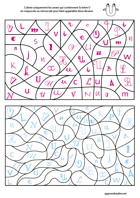 Coloriage Magique, Lettre U - Apprendre À Lire concernant Coloriage Magique P