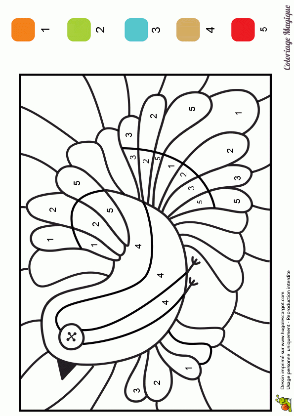 Coloriage Magique Niveau Ce1, Bel Oiseau destiné Coloriage Magique Jusqu&amp;#039;À 5