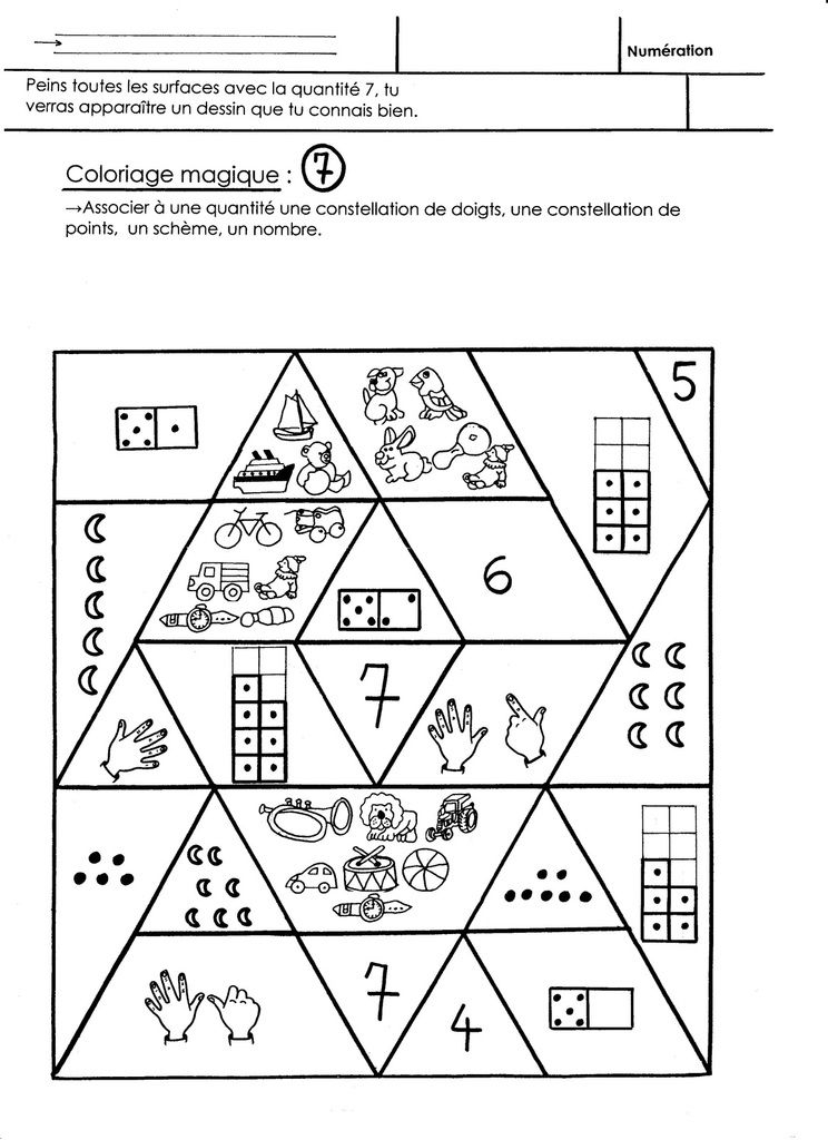 Coloriage Magique, Noël Quantité 7 - École Maternelle Gellow tout Coloriage Magique 1 À 3