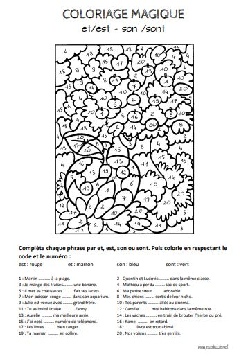 Coloriage Magique Orthographe pour Coloriage Magique Son S