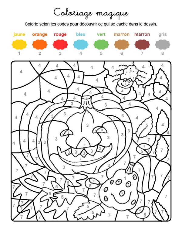 Coloriage Magique Pour Fêter Halloween encequiconcerne Dessin De Coloriage Magique