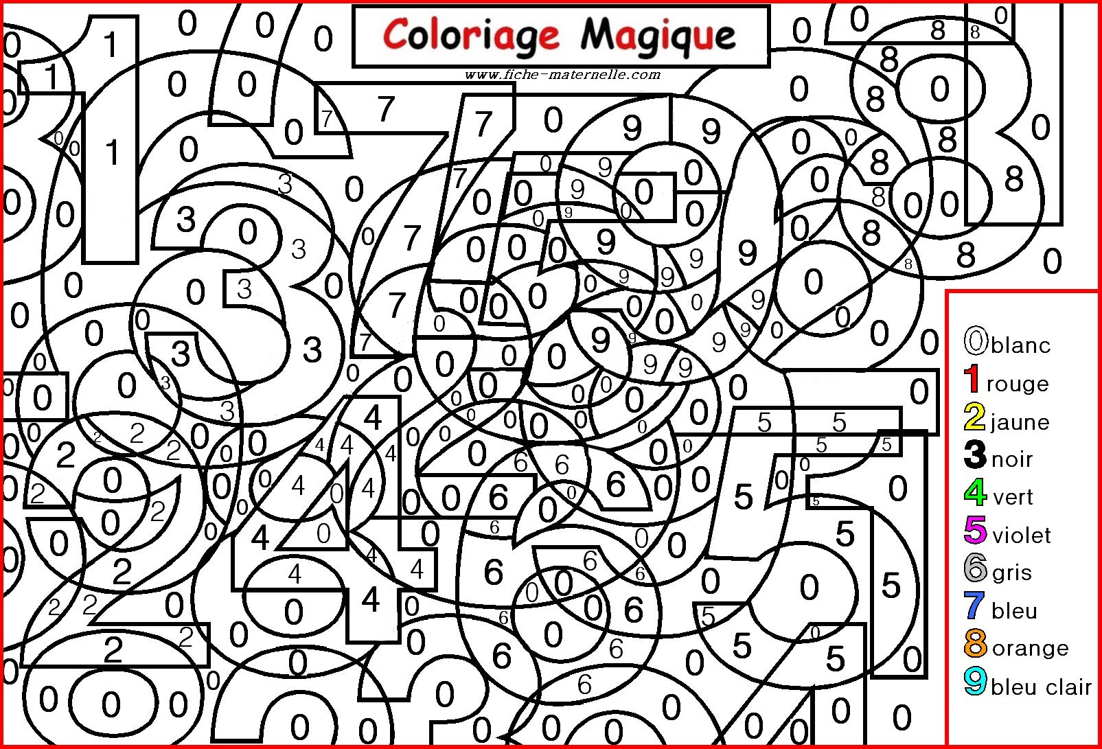 Coloriage Magique Pour Les Plus Petits : Les Chiffres à Coloriage Magique M