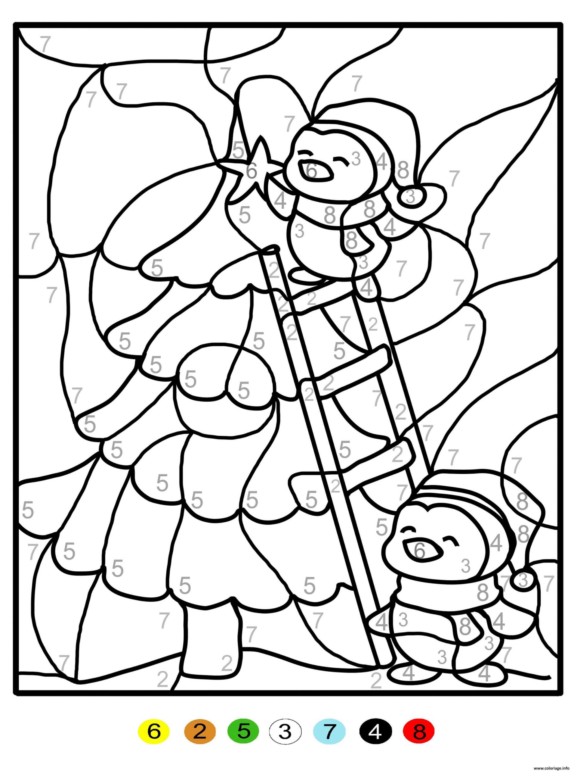 Coloriage Magique Sapin De Noel Chiffre Numero Maternelle encequiconcerne Dessin À Colorier Avec Des Chiffres