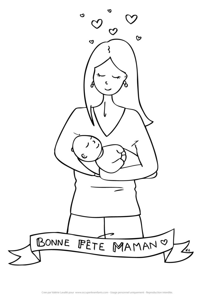 Coloriage Maman Et Son Bebe - Occuper Les Enfants destiné Coloriage Maman