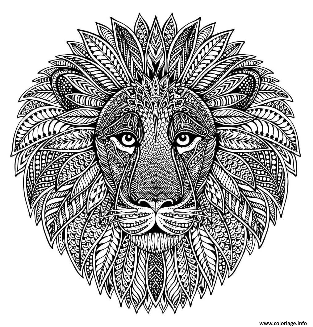 Coloriage Mandala Animal Adult Lion Dessin Mandala Animaux intérieur Coloriage Mandala Dessin A Imprimer