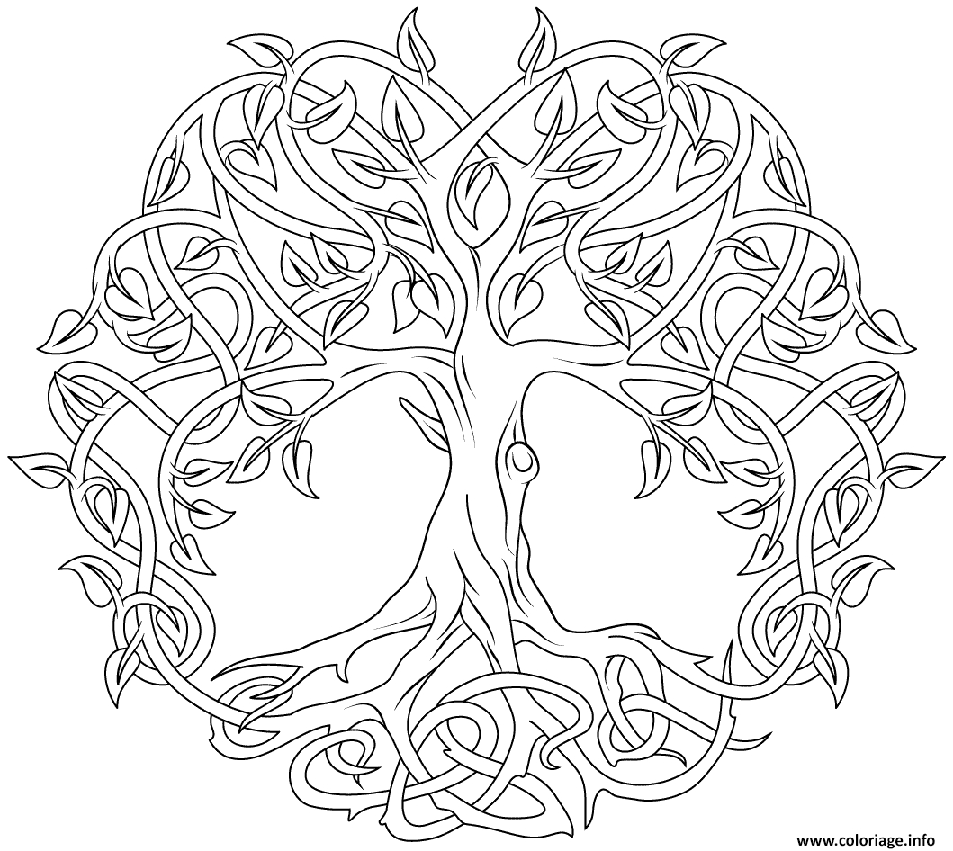 Coloriage Mandala Arbre De La Vie Par Artsashina Dessin serapportantà Coloriage Dessin Arbre