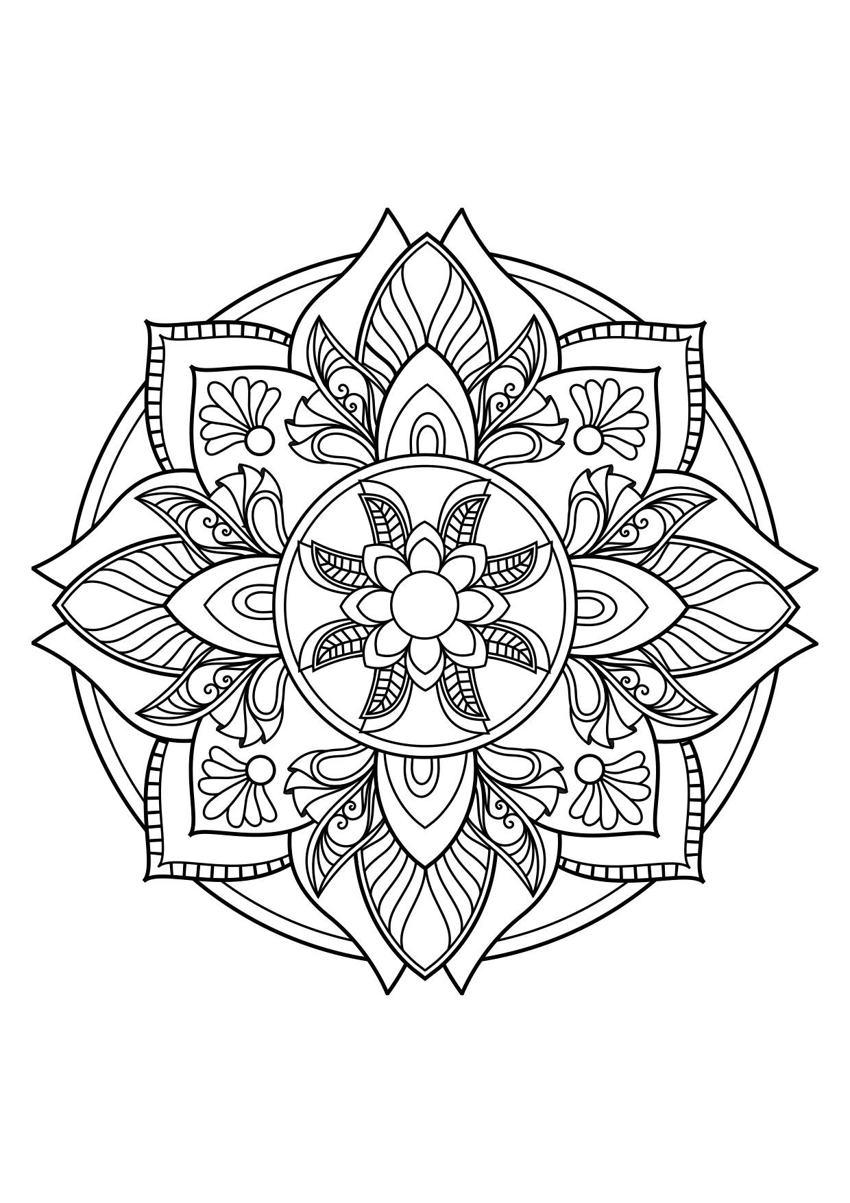 Coloriage Mandala - Coloriages Gratuits À Imprimer avec Coloriage Mandala