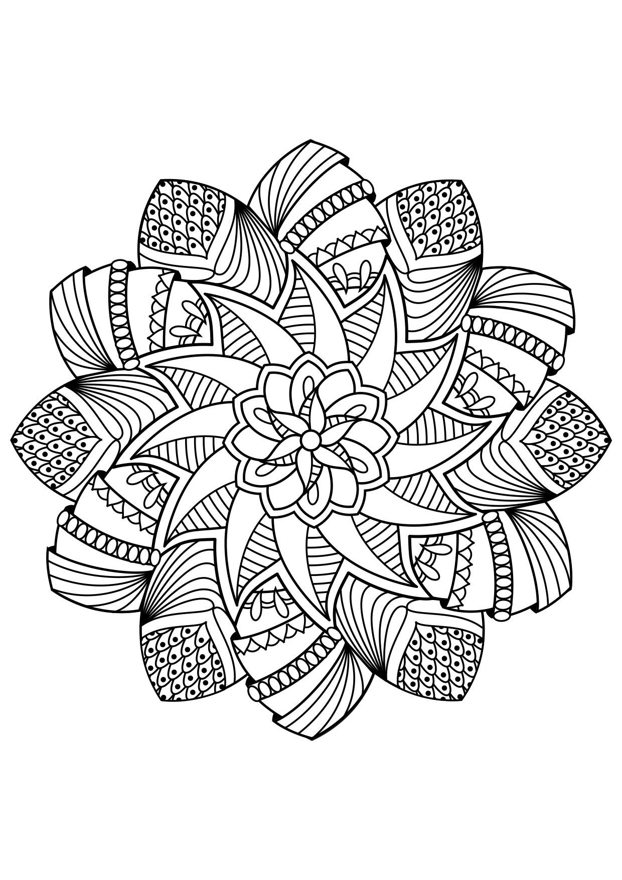 Coloriage Mandala - Coloriages Gratuits À Imprimer destiné Coloriage Mandala Dessin À Imprimer