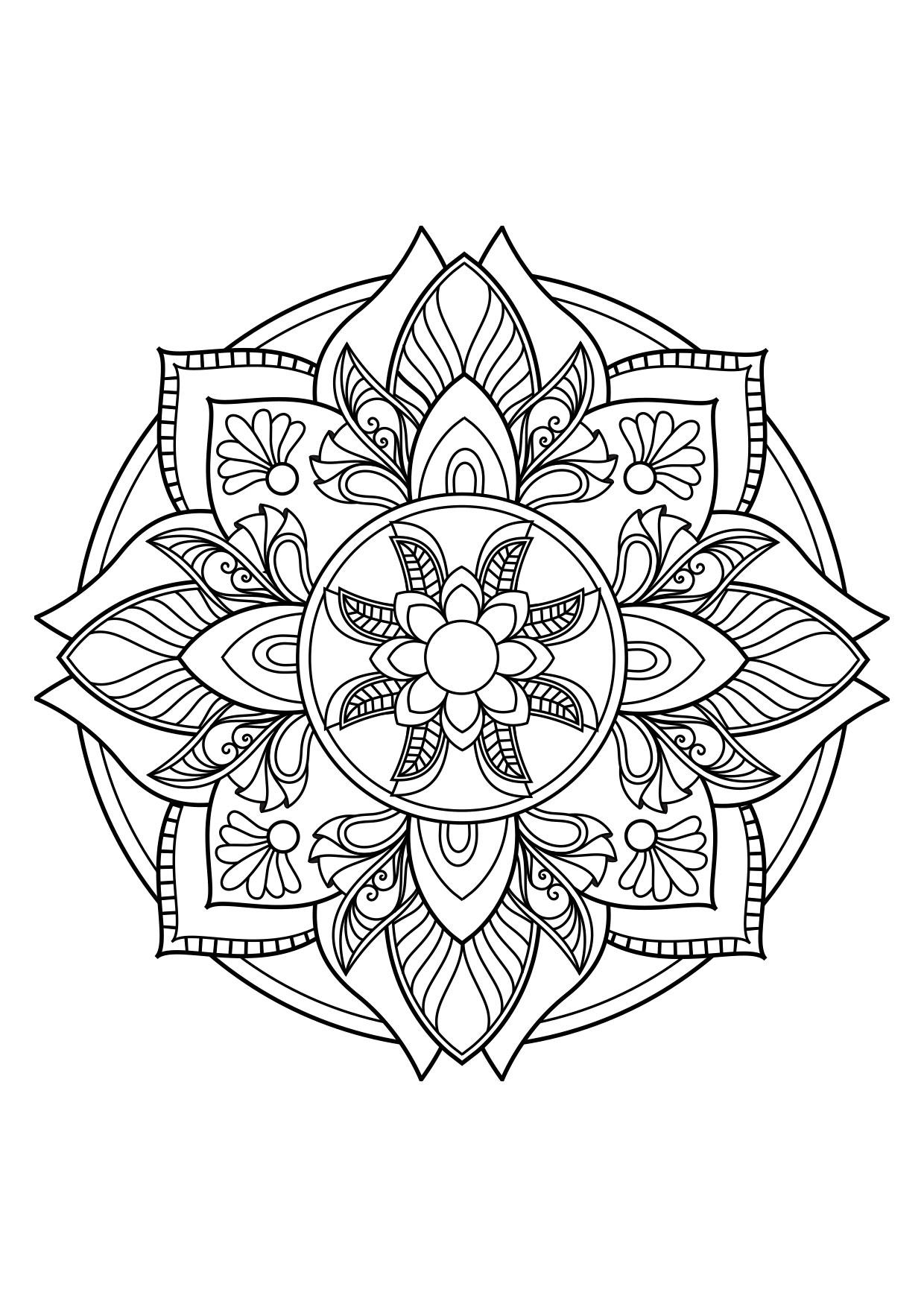 Coloriage Mandala - Coloriages Gratuits À Imprimer intérieur Coloriage Dessin Mandala