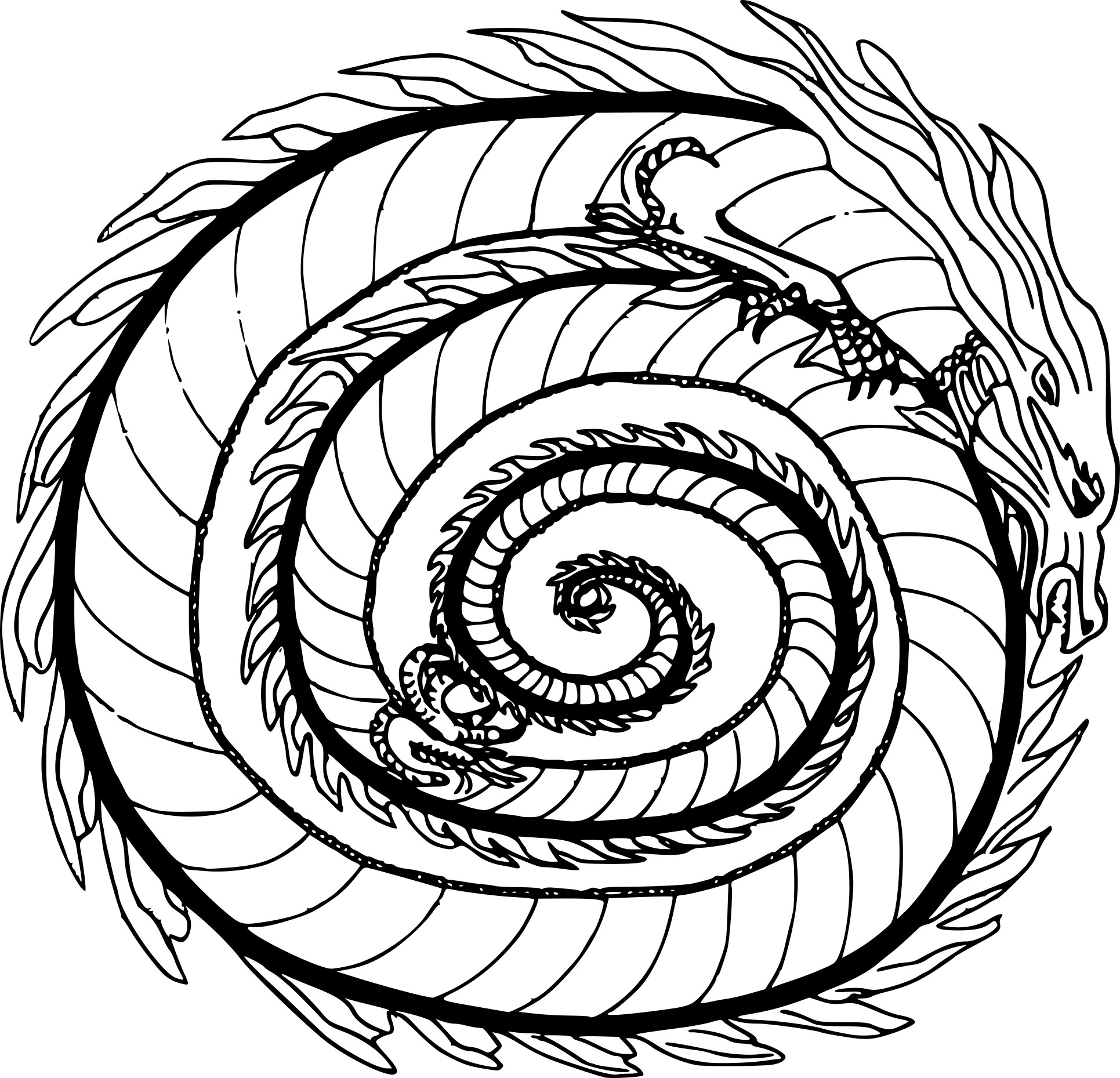 Coloriage Mandala Dragon À Imprimer intérieur Coloriage Mandala Dessin A Imprimer