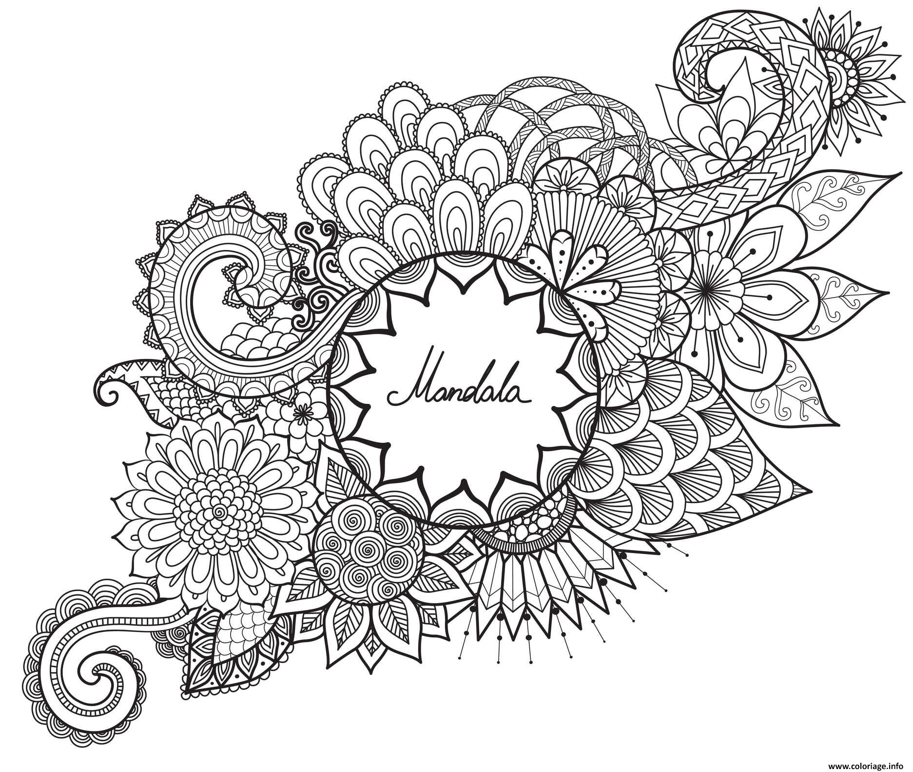 Coloriage Mandala Fleurs Et Vegetations Anti Stress Par avec Dessin Pour Coloriage Pdf