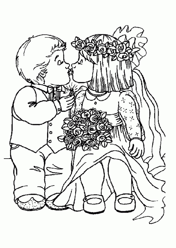 Coloriage Mariage Enfants Bisou tout Coloriage 2 Alliance Mariage Dessin