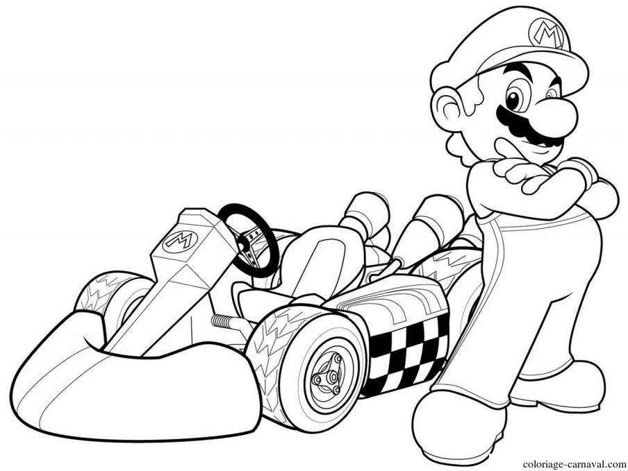 Coloriage Mario Kart Formule 1 Voiture Dessin Gratuit pour Coloriage Formule 1