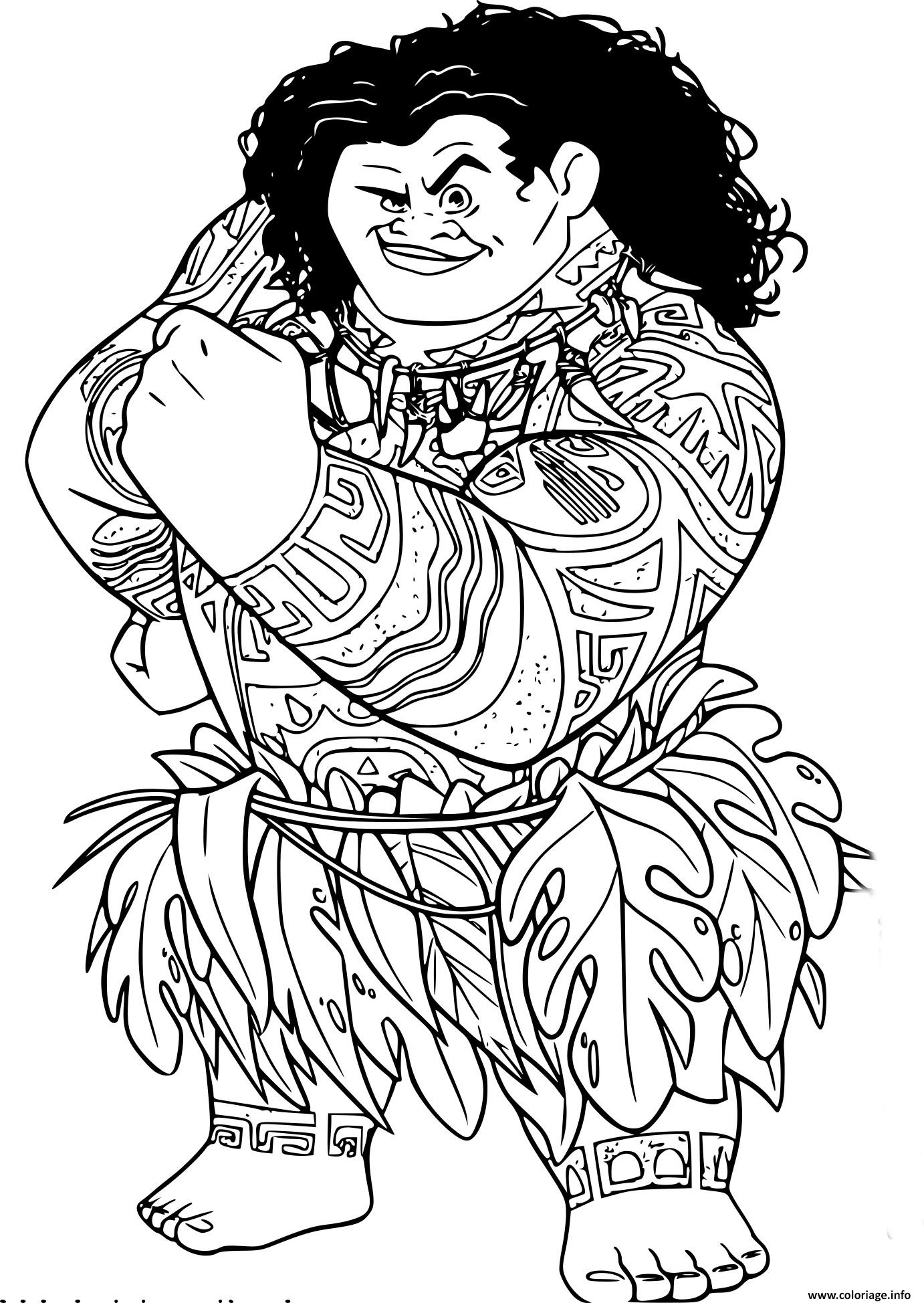 Coloriage Maui Homme Fort De Vaiana Disney Dessin Vaiana à Coloriage Dessin À Imprimer