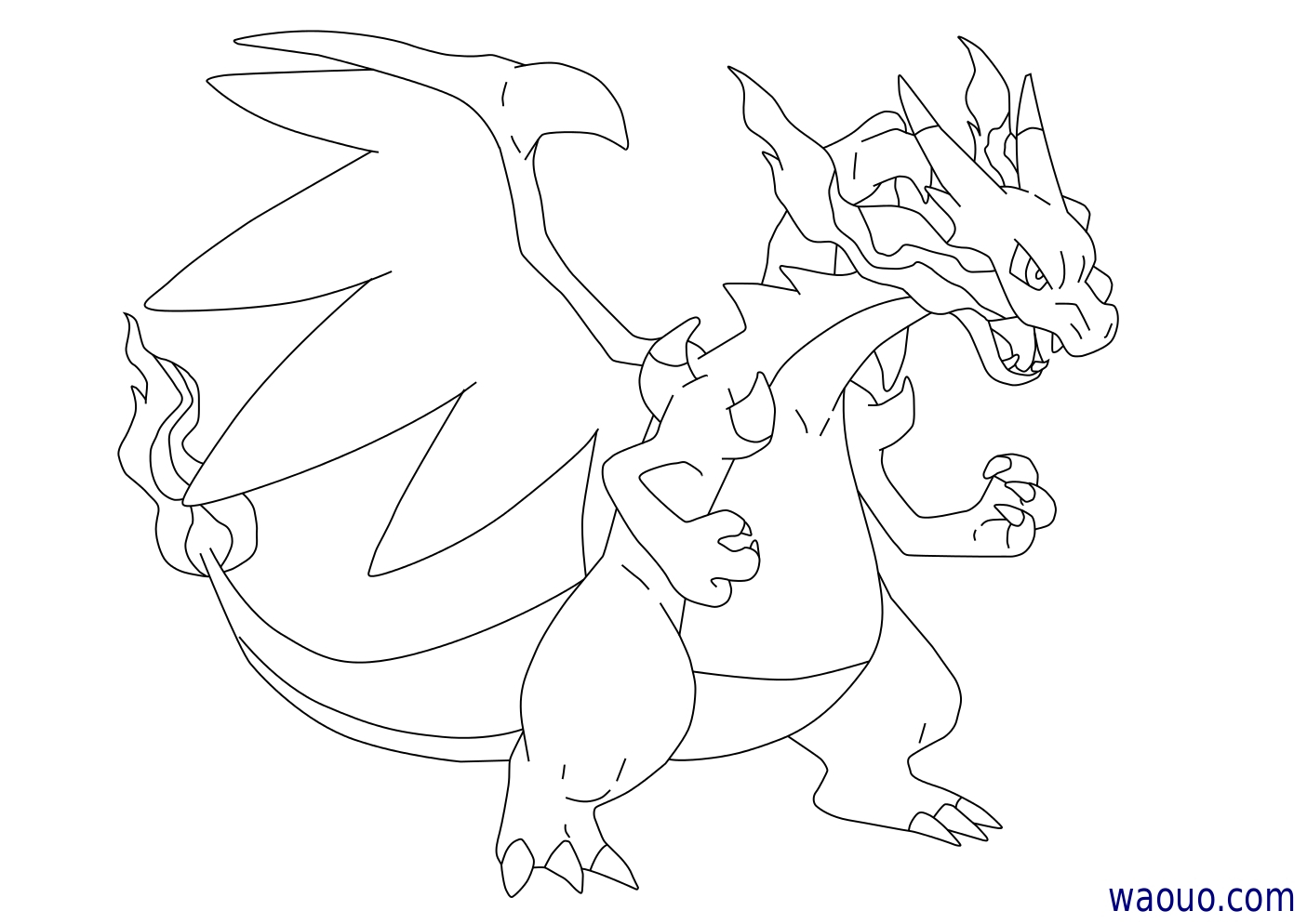 Coloriage Mega-Dracaufeu X À Imprimer serapportantà Dessin Y,