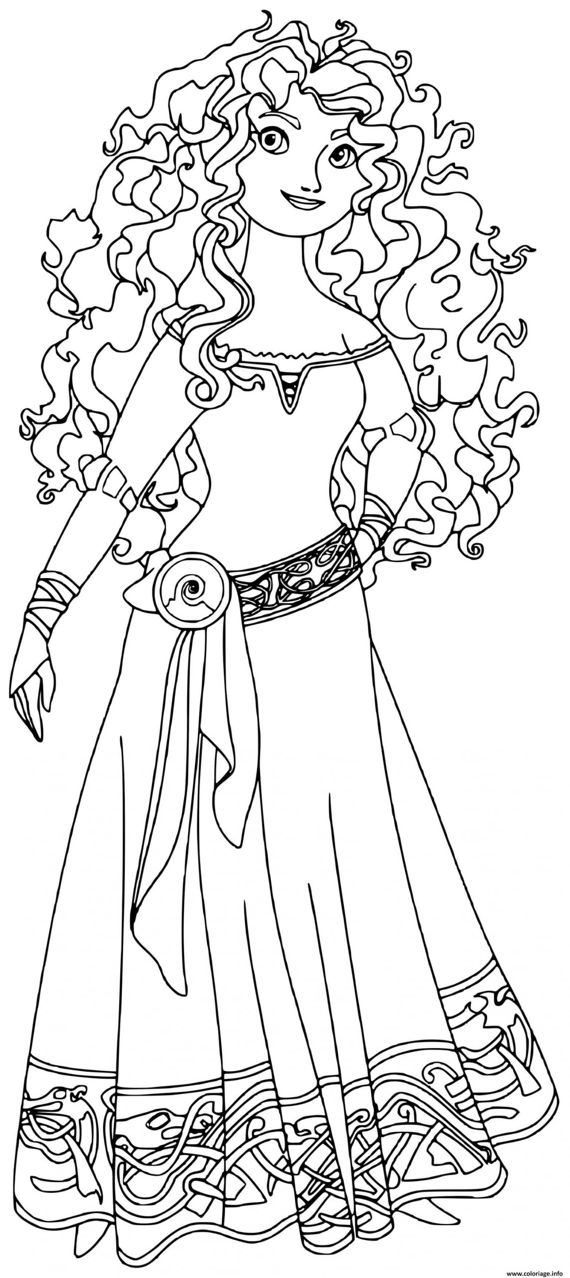 Coloriage Merida Dans Rebelle En 2012 Dessin Princesse avec Coloriage Dessin De Fille