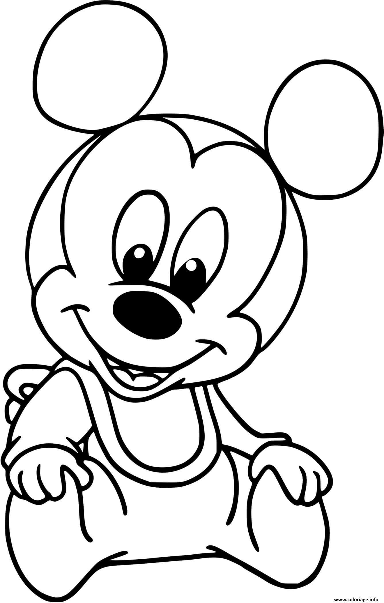 Coloriage Mickey Mouse Bebe Dessin Disney Bebe À Imprimer destiné Coloriage Bebe