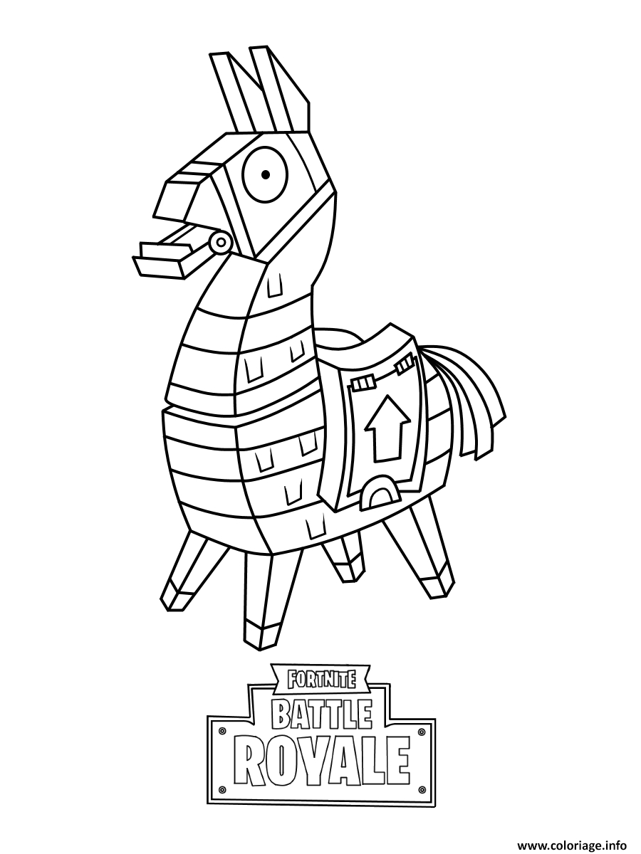 Coloriage Mini Fortnite Lama Skin À Imprimer | Coloring à Dessin Fortnite,