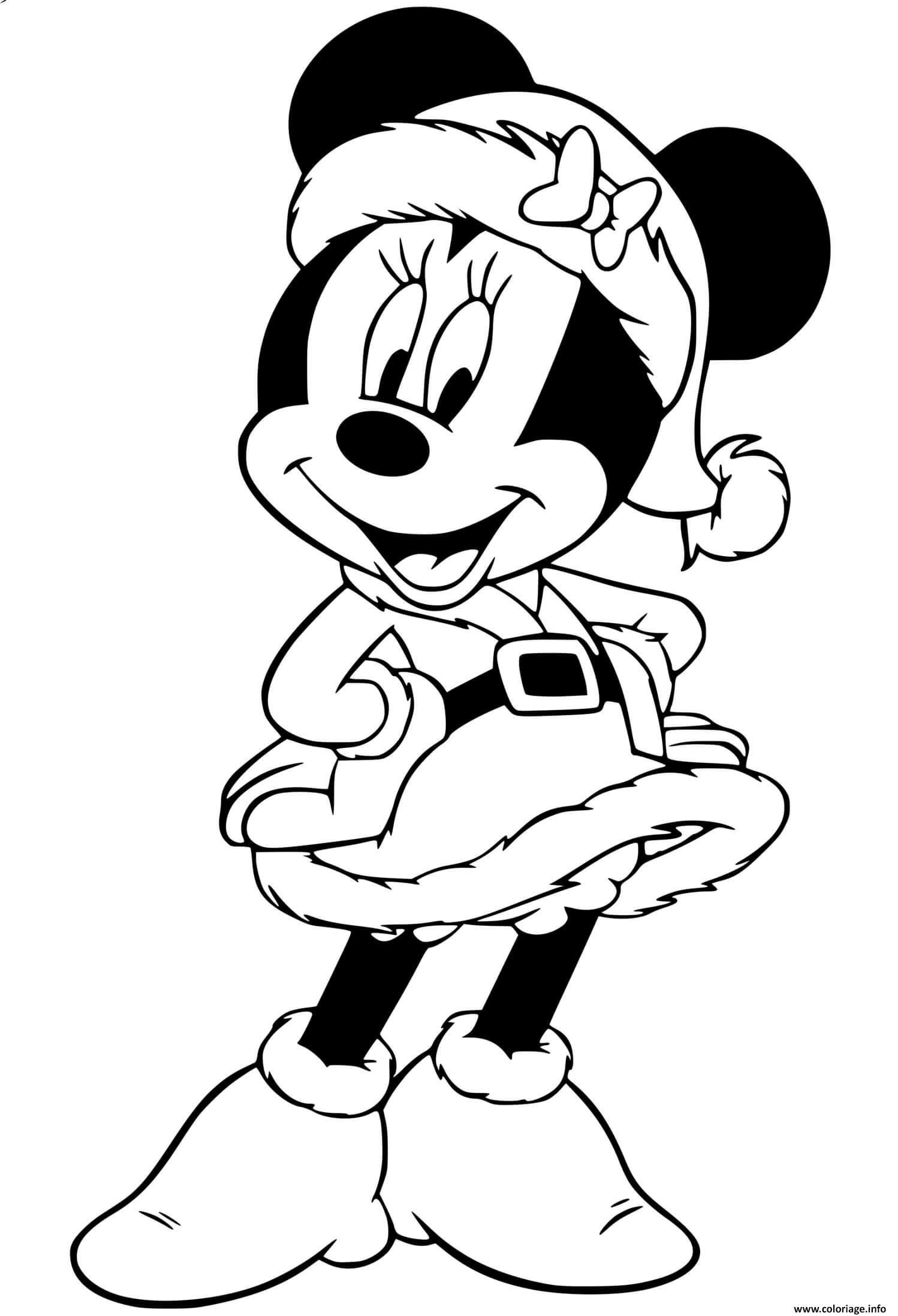 Coloriage Minnie Wearing Santa Hat Dessin Noel Disney À encequiconcerne Dessin Coloriage Disney À Imprimer