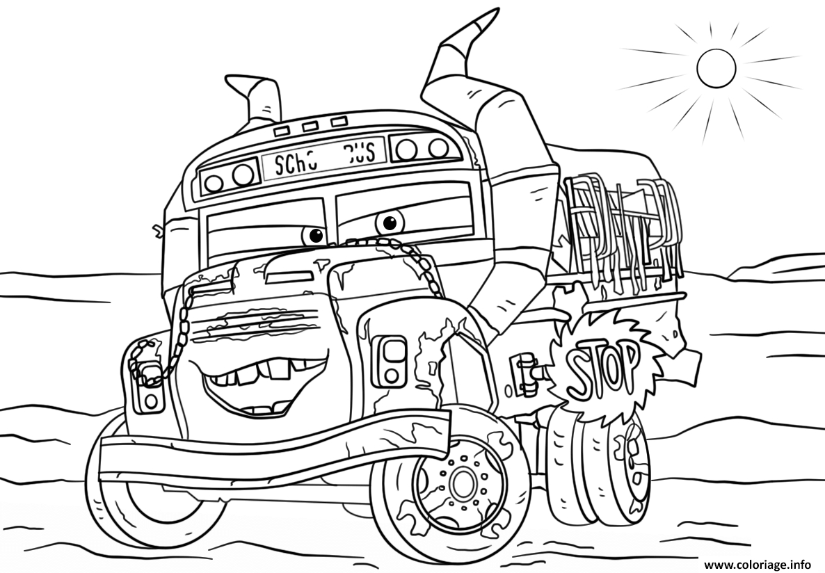 Coloriage Miss Fritter From Cars 3 Disney Dessin Cars À encequiconcerne Coloriage Cars,