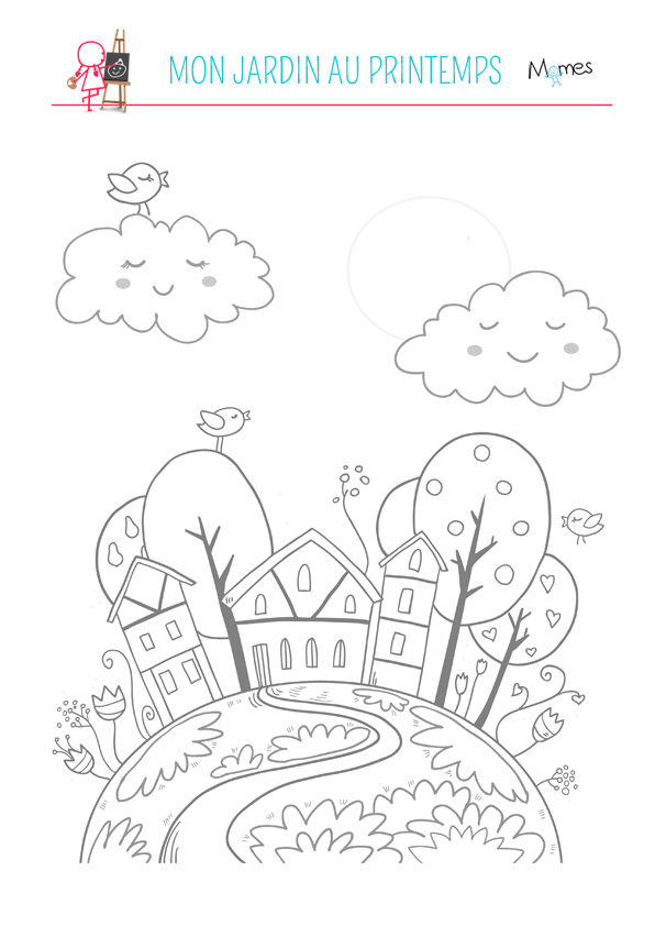 Coloriage Mon Jardin Au Printemps | Momes avec Coloriage Jardin