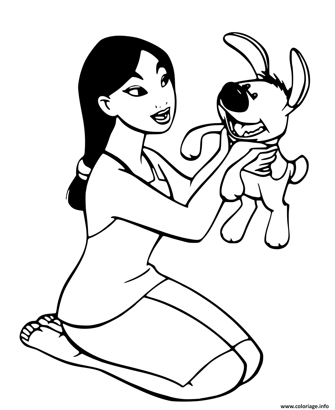 Coloriage Mulan Adore Son Chien Po Dessin Mulan À Imprimer à Dessin 456,