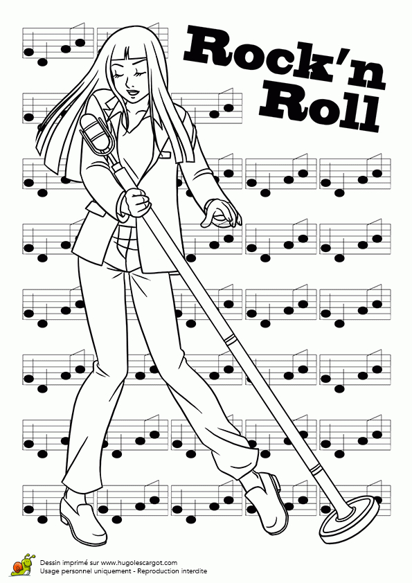 Coloriage Musique Rock N Roll Sur Hugolescargot avec N Dessin