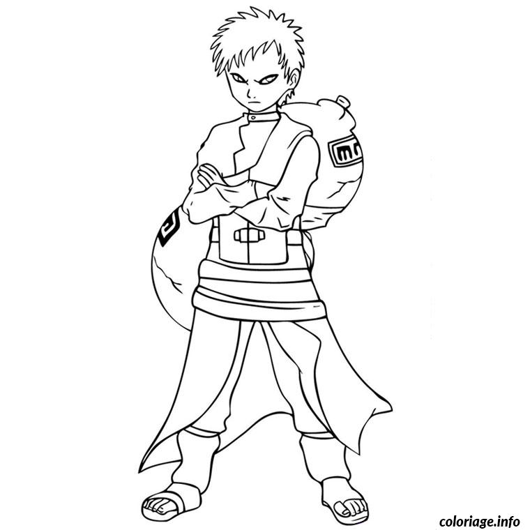 Coloriage Naruto Gaara Dessin Naruto À Imprimer intérieur Coloriage Naruto Facile,