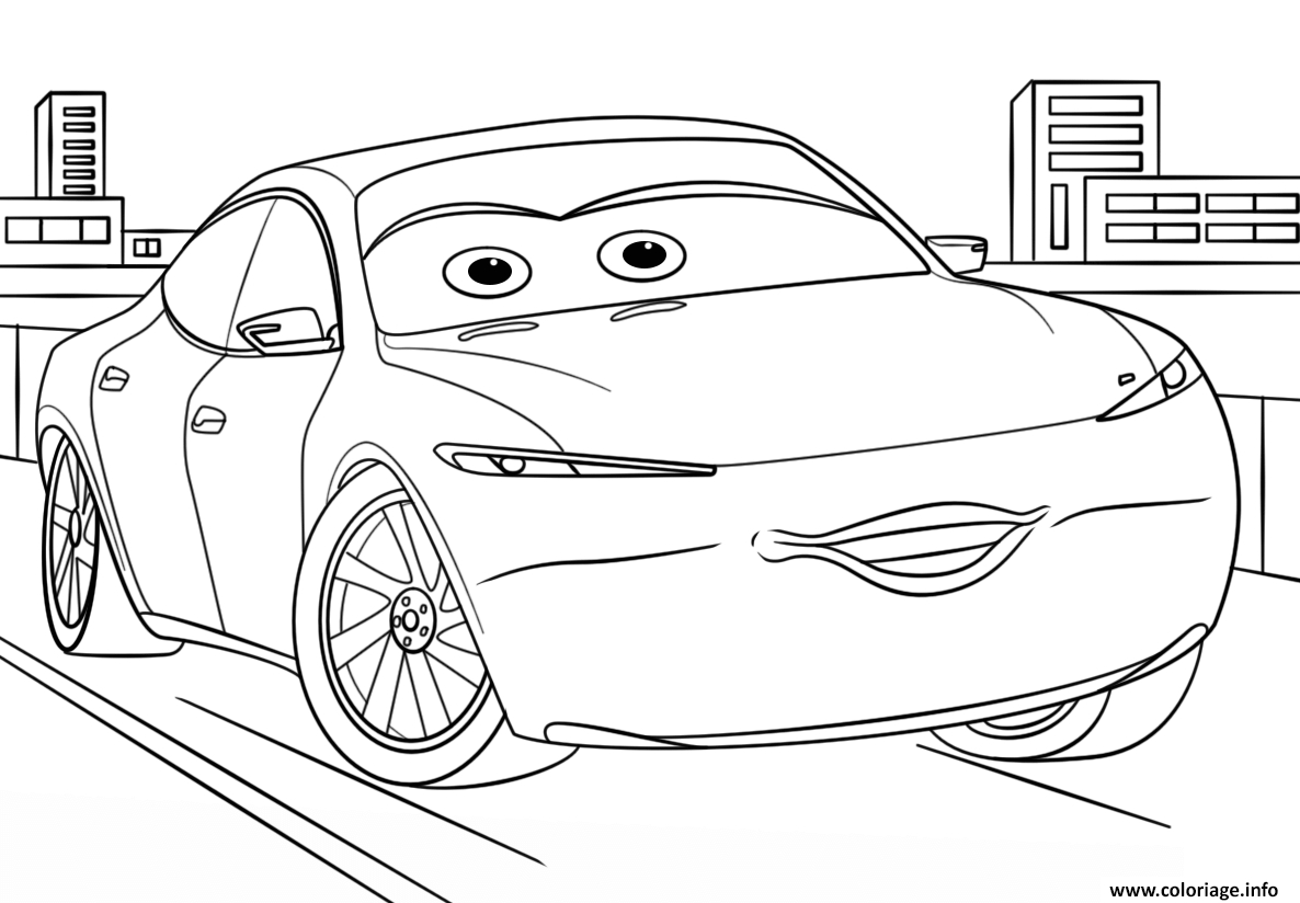 Coloriage Natalie Certain From Cars 3 Disney Dessin Cars À à Coloriage Cars,