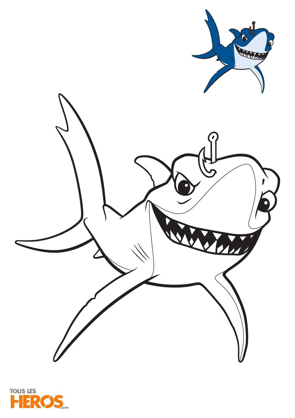 Coloriage Nemo Requin Di 2020 destiné Coloriage Requin