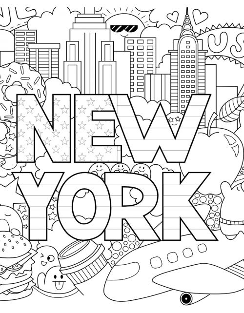 Coloriage New York Mandala | Conventiongymvolontaire à Coloriage Dessin New York Facile