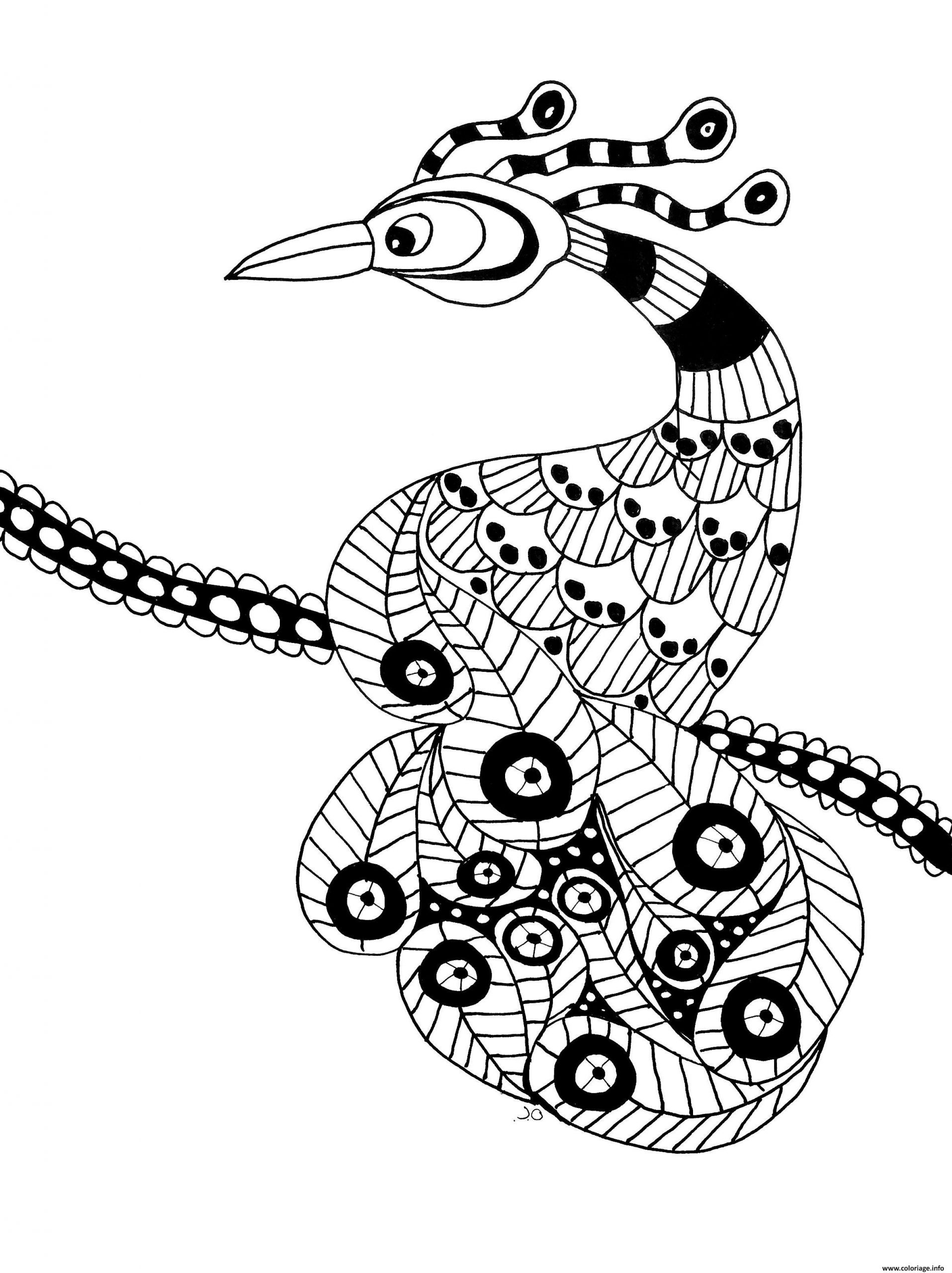 Coloriage Oiseau Extraordinaire Dessin Adulte Animaux À tout Dessin D&amp;#039;Oiseau,