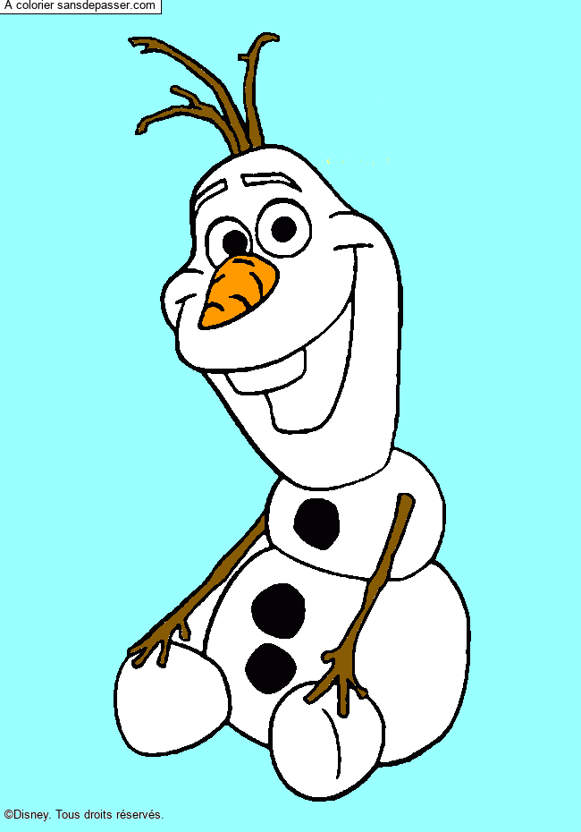 Coloriage Olaf, Le Joyeux Bonhomme De Neige - Sans Dépasser tout Coloriage Olaf