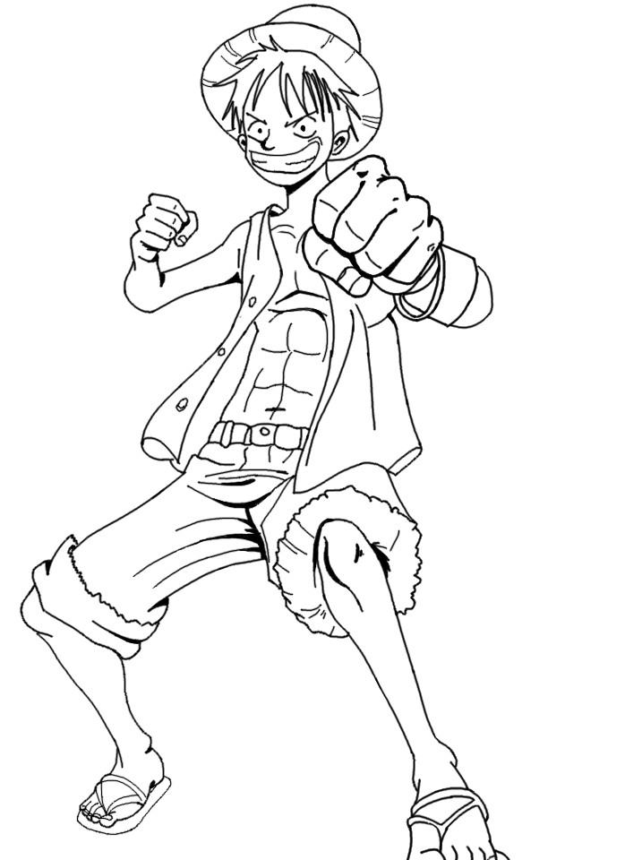 Coloriage One Piece Luffy - Greatestcoloringbook à Coloriage One Piece