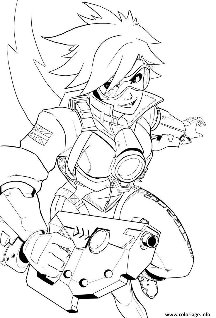 Coloriage Overwatch Tracer Heros Dattaque Dessin Overwatch concernant Coloriage Dessin Black Widow