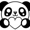 Coloriage Panda Coeur Kawaii Dessin Kawaii À Imprimer destiné Coloriage Dessin Kawaii Animaux