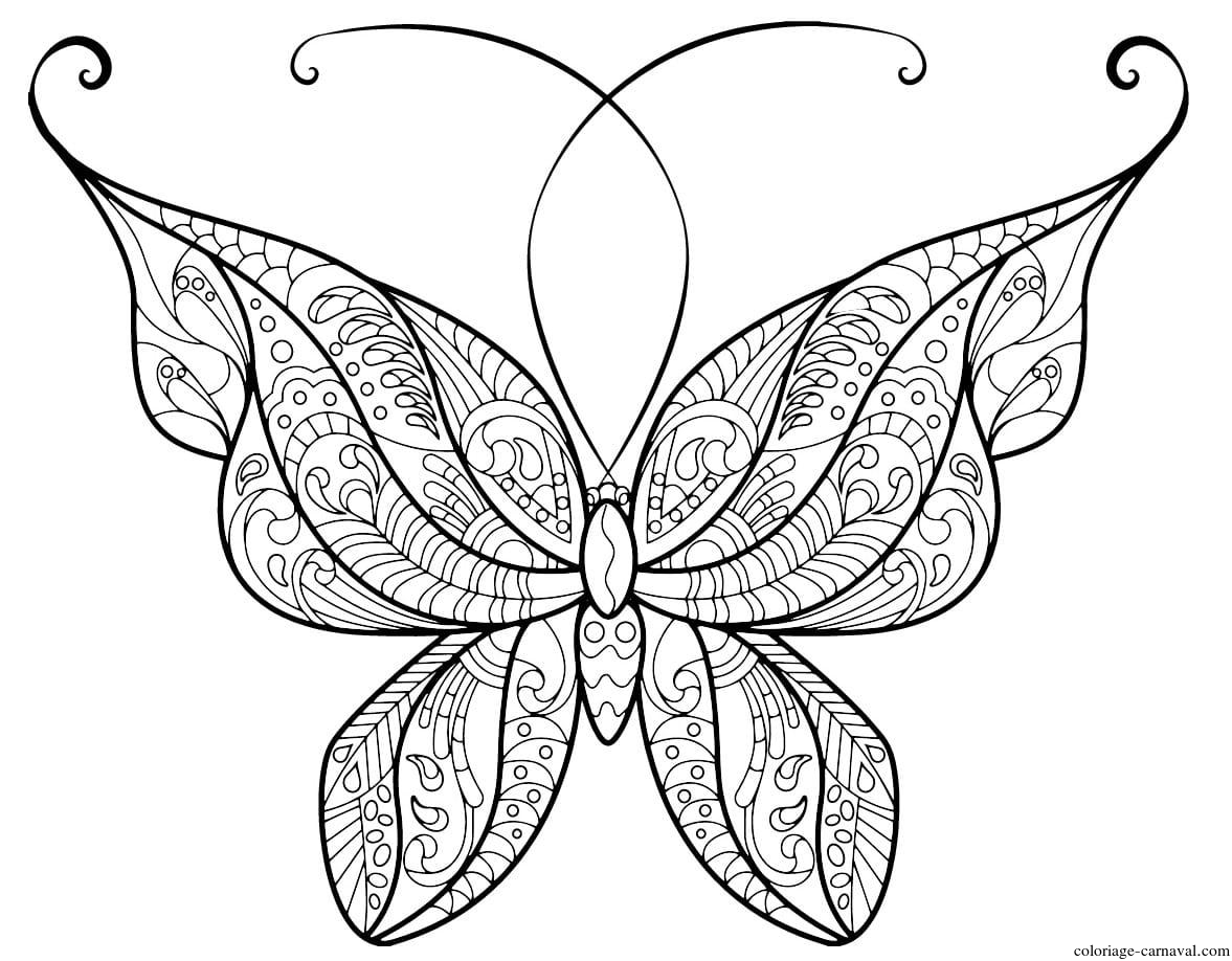 Coloriage Papillon Adulte Jolis Motifs 14 Dessin Gratuit concernant Coloriage Papillon