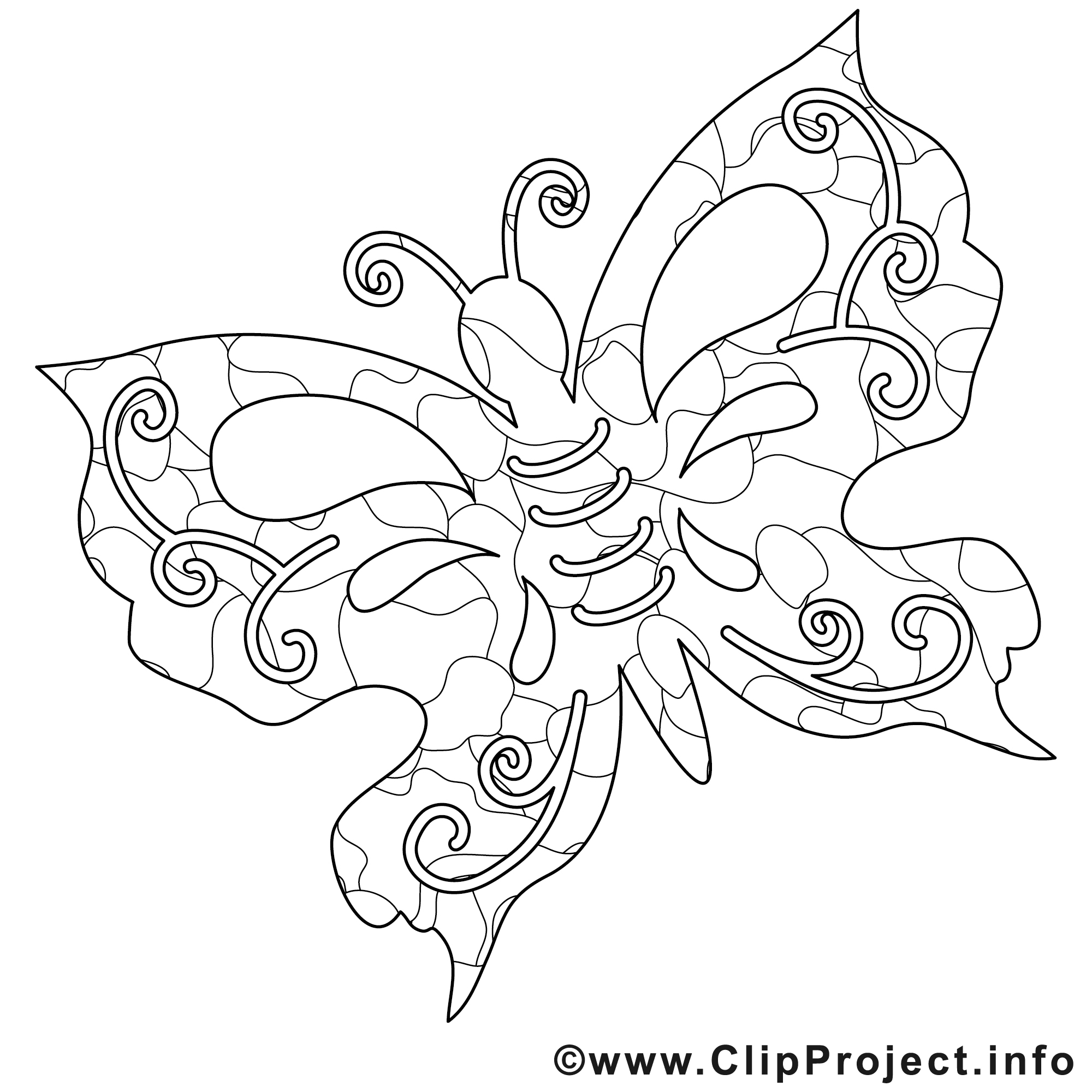 Coloriage Papillon Été Illustration À Télécharger - Été encequiconcerne Coloriage Dessin Papillon