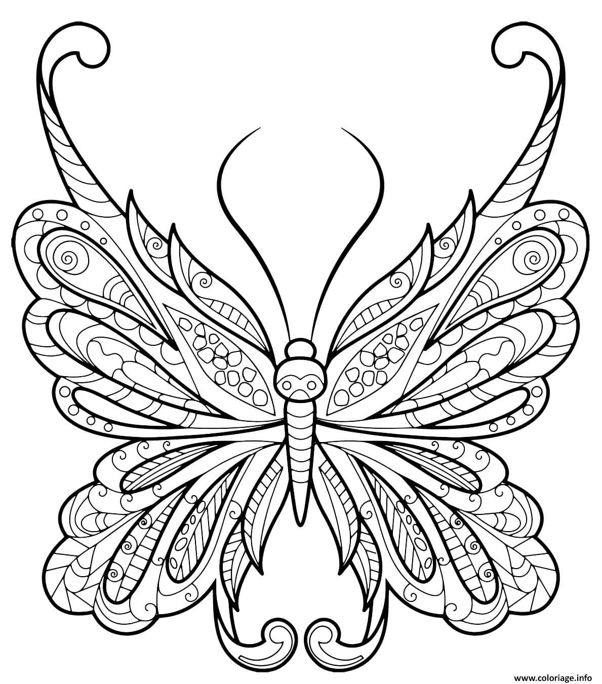 Coloriage Papillon Zentangle Jolis Motifs 18 Dessin Adulte dedans Coloriage Dessin Papillon