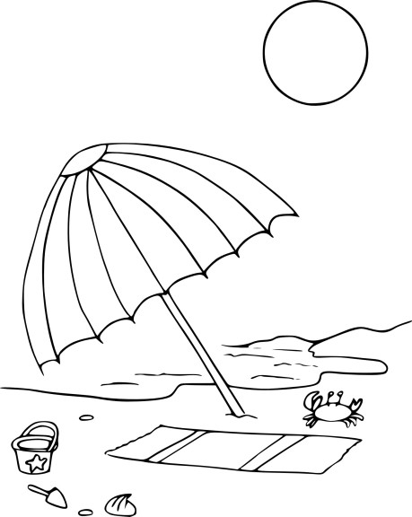 Coloriage Parasol De Plage À Imprimer dedans Coloriage Dessin Plage