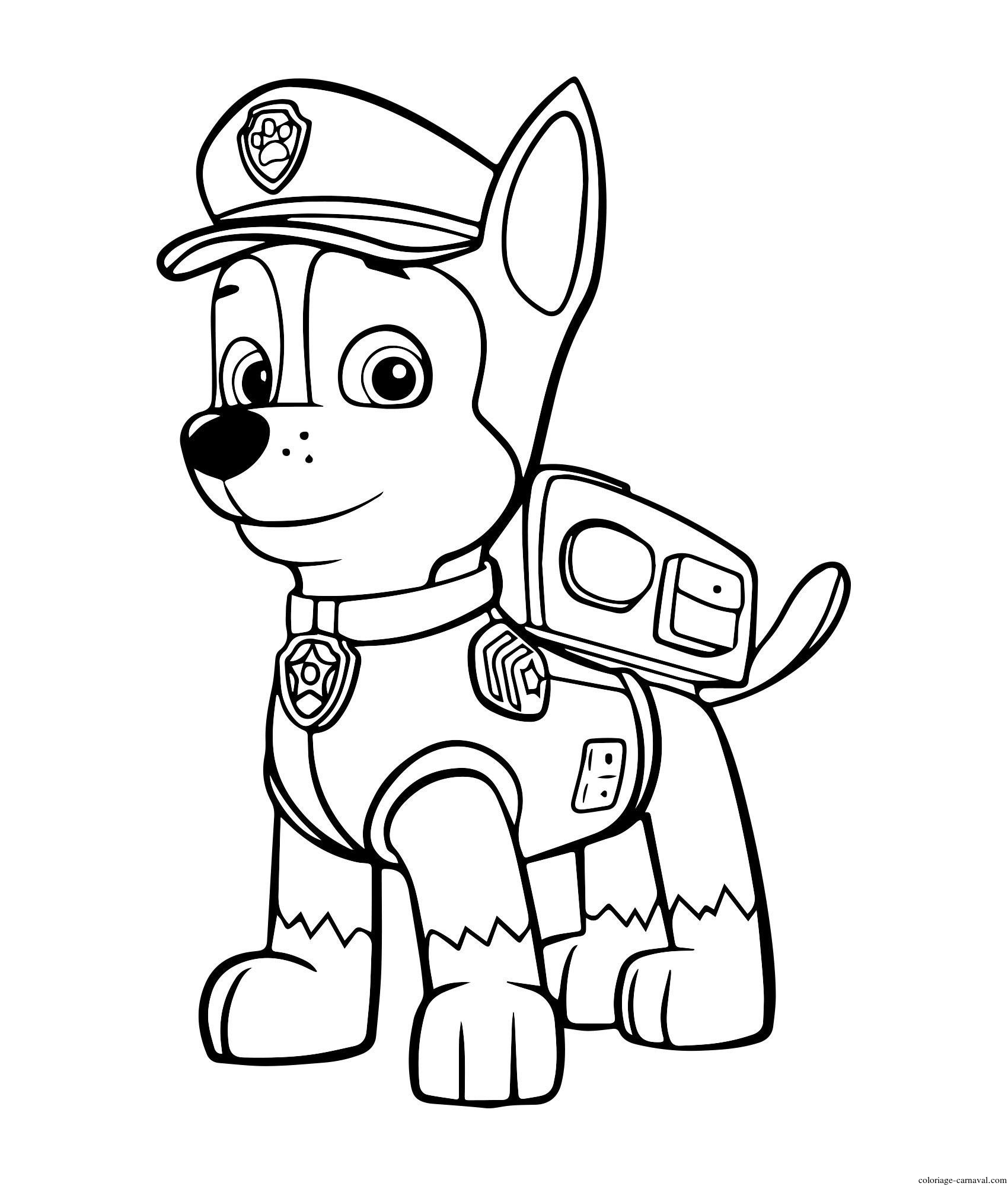 Coloriage Pat Patrouille Chase Pour Garcon Dessin Gratuit à Coloriage Dessin Garcon