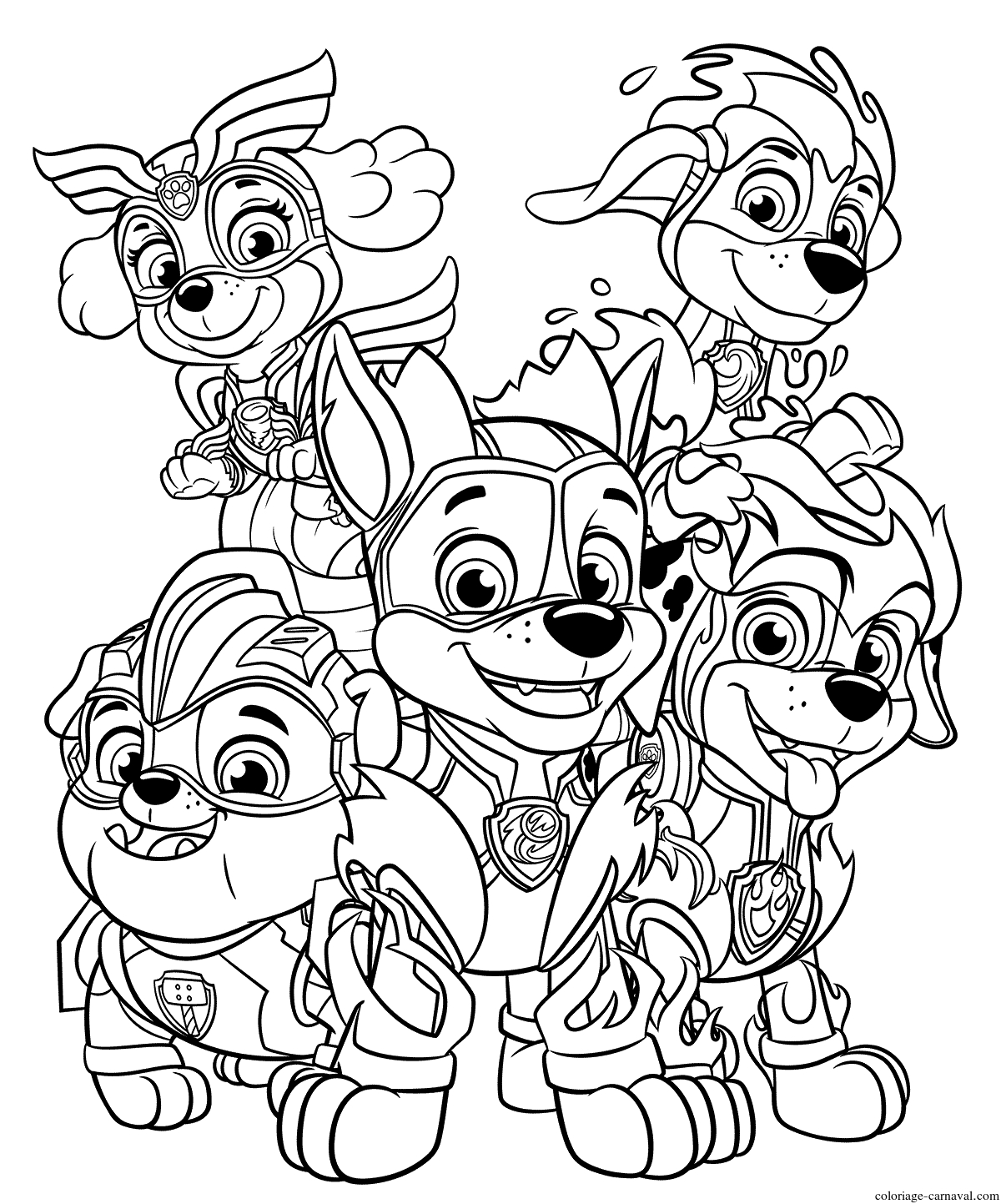Coloriage Pat Patrouille Mighty Pups Dessin Gratuit pour Coloriage Pat Patrouille,