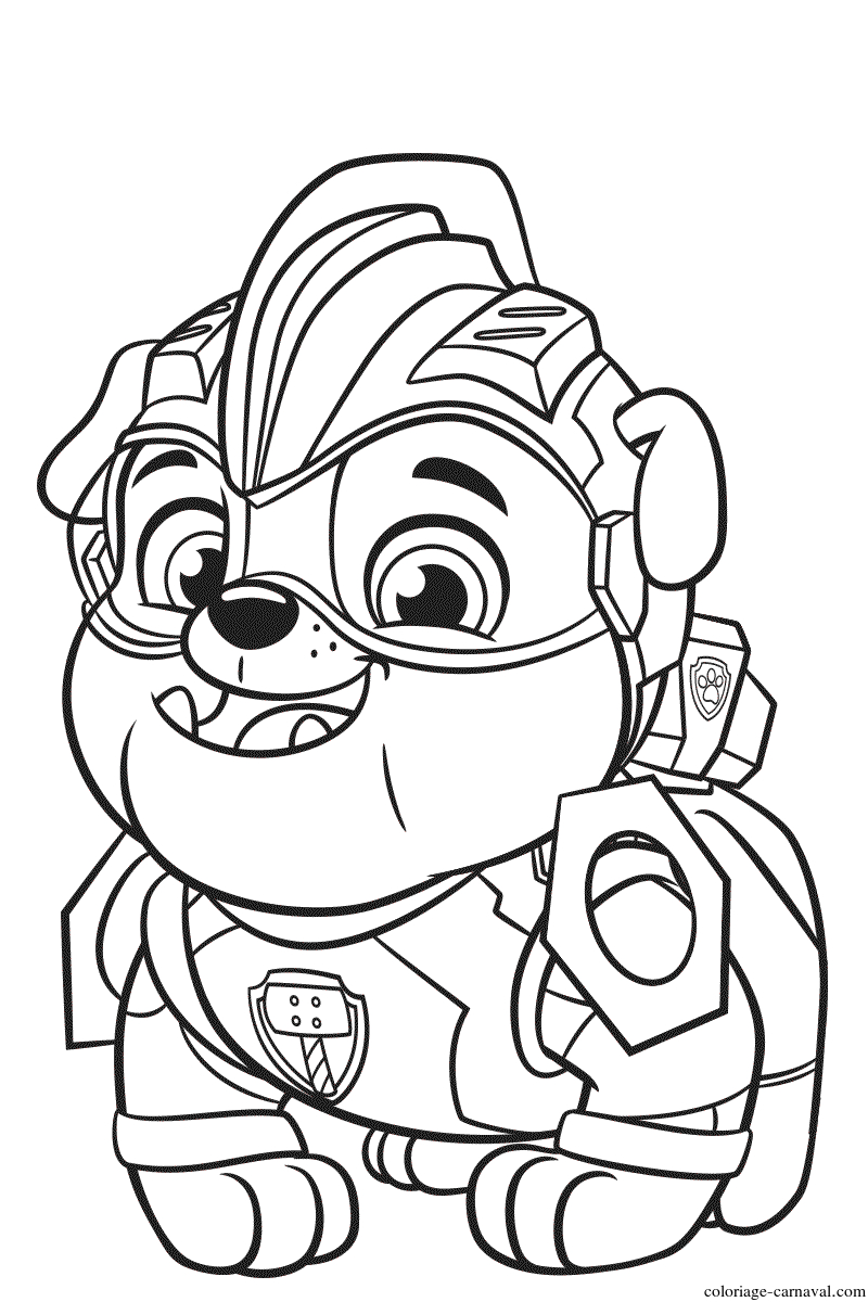 Coloriage Pat Patrouille Mighty Pups Rubble Dessin Gratuit intérieur Coloriage Pat Patrouille