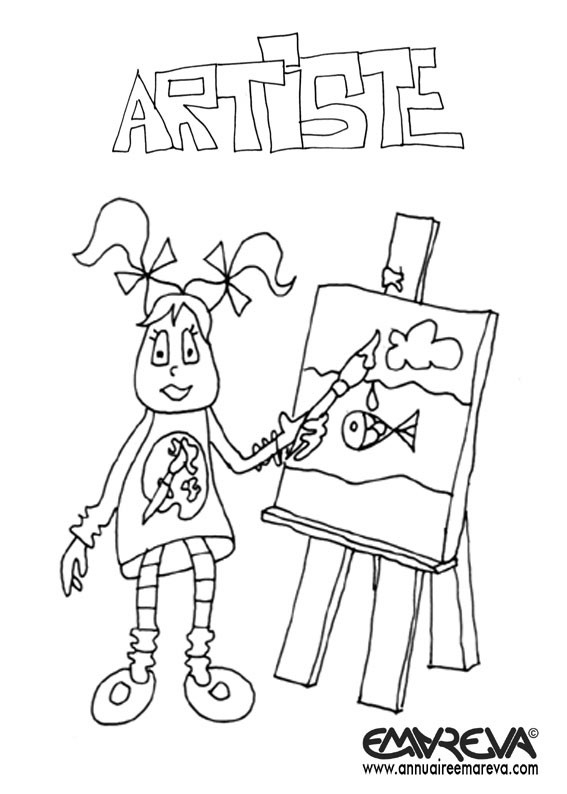 Coloriage Peintre Gratuit À Imprimer Liste 20 À 40 destiné C Coloriage