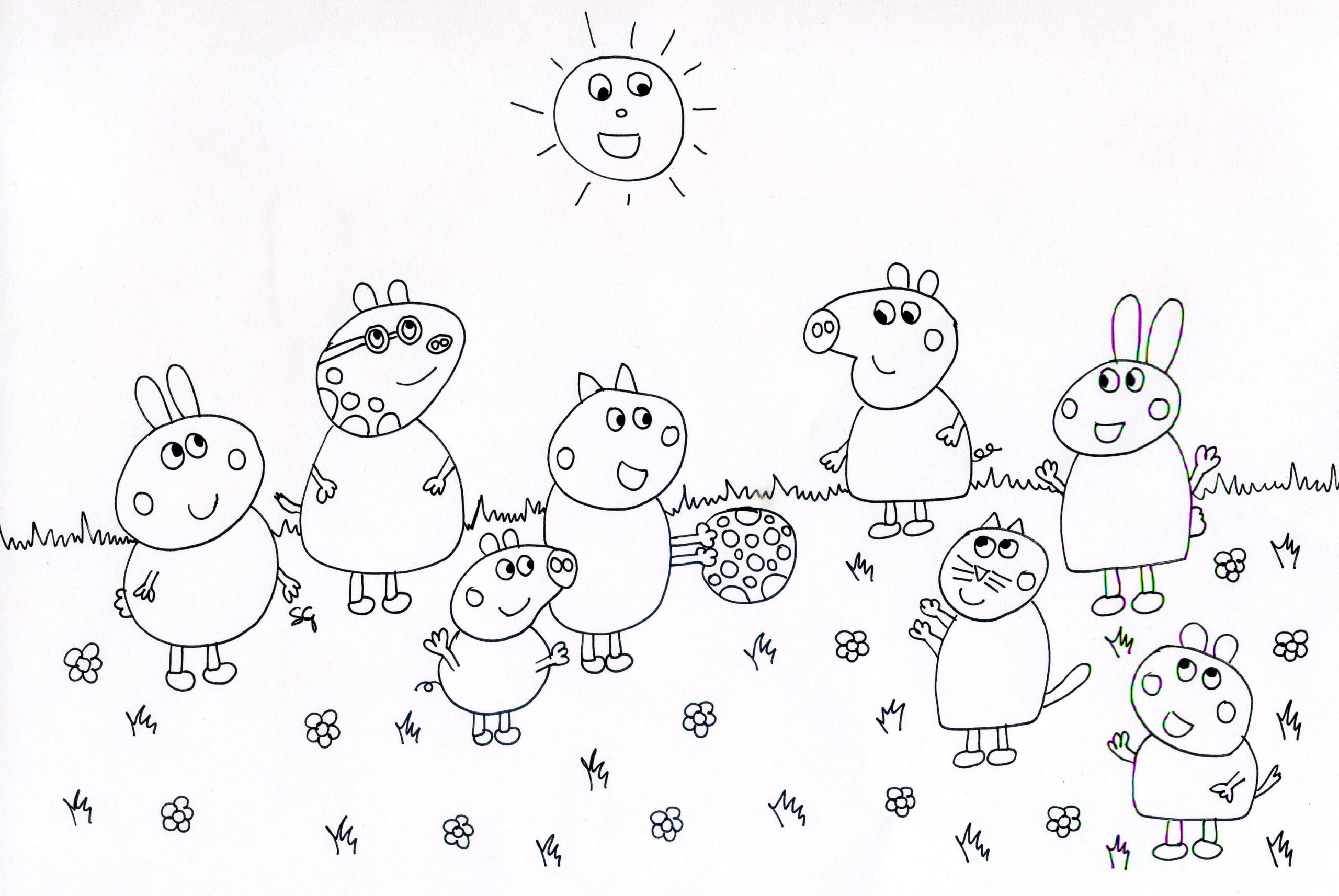 Coloriage Peppa Pig, Sa Famille Et Ses Amis. Imprimer En Ligne concernant Coloriage Peppa Pig,