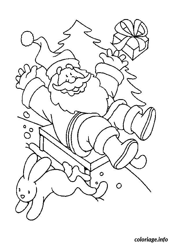 Coloriage Pere Noel Luge Glisse Dessin Pere Noel À Imprimer serapportantà Coloriage Noël,