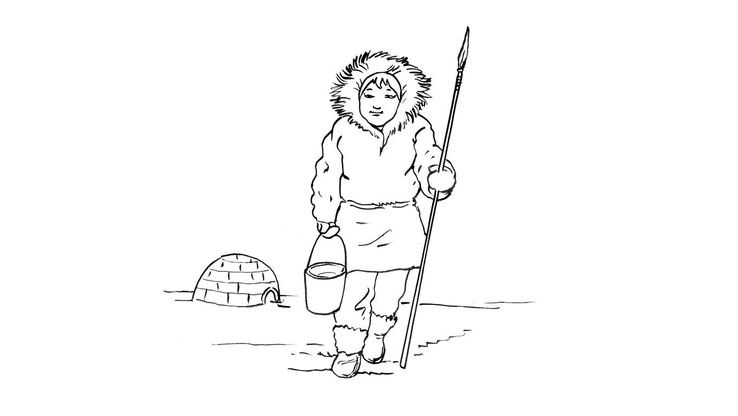 Coloriage Petite Fille Inuit 6 - Coloriage Enfants Filles intérieur Dessin 6 Filles