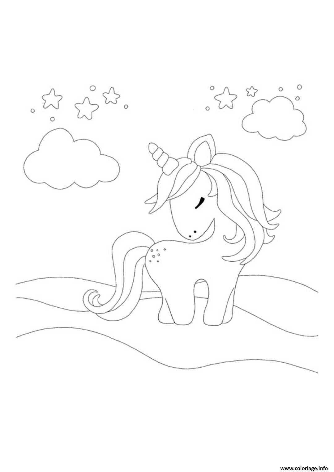 Coloriage Petite Licorne Mignonne Dessin Licorne À Imprimer serapportantà Coloriage Dessin Licorne