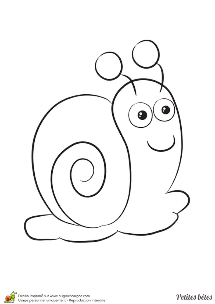 Coloriage Petites Betes Un Escargot | Coloriage Escargot concernant Escargot Dessin Coloriage